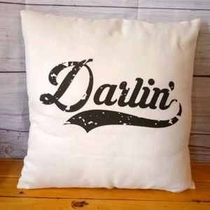 Screen print decor throw pillow